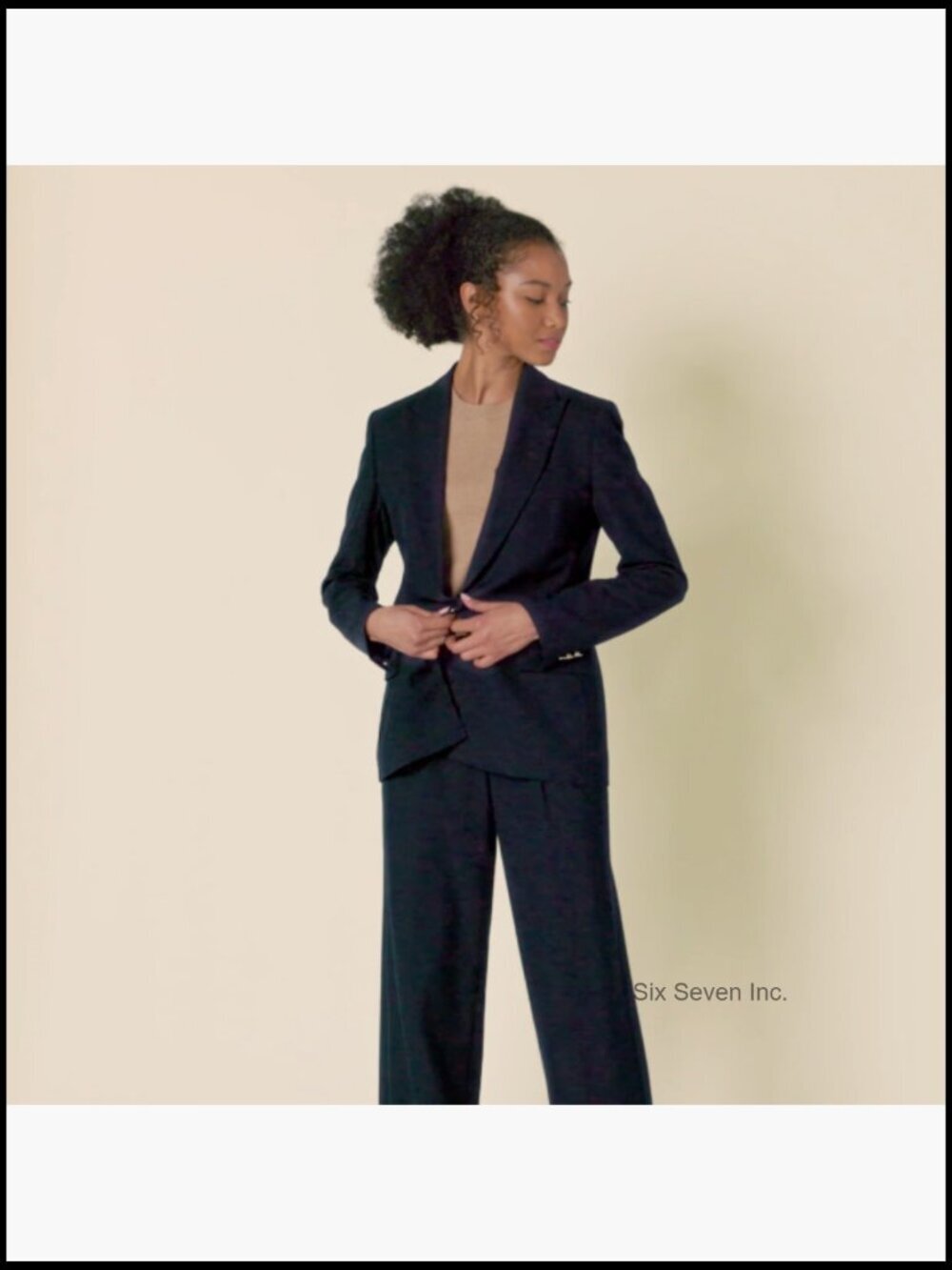 Regular-Fit Woven Single-Breasted Blazer, Polyester Viscose Blend - Picture 7 of 7